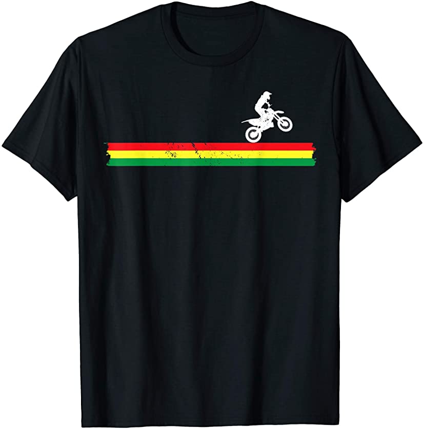 Africa Flag Dirtbiking African Dirt Biker Motocross Biking T-Shirt