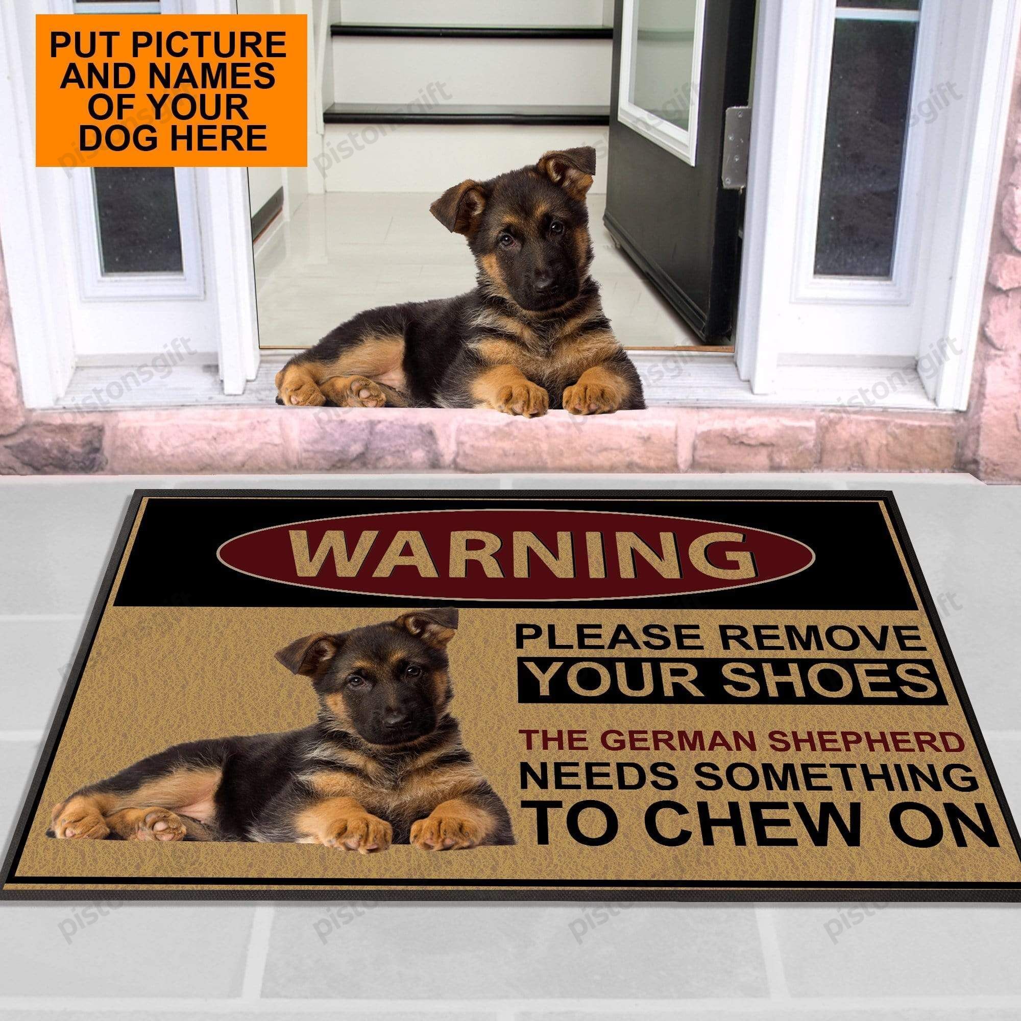 Personalized German Shepherd Please remove your shoes Doormat