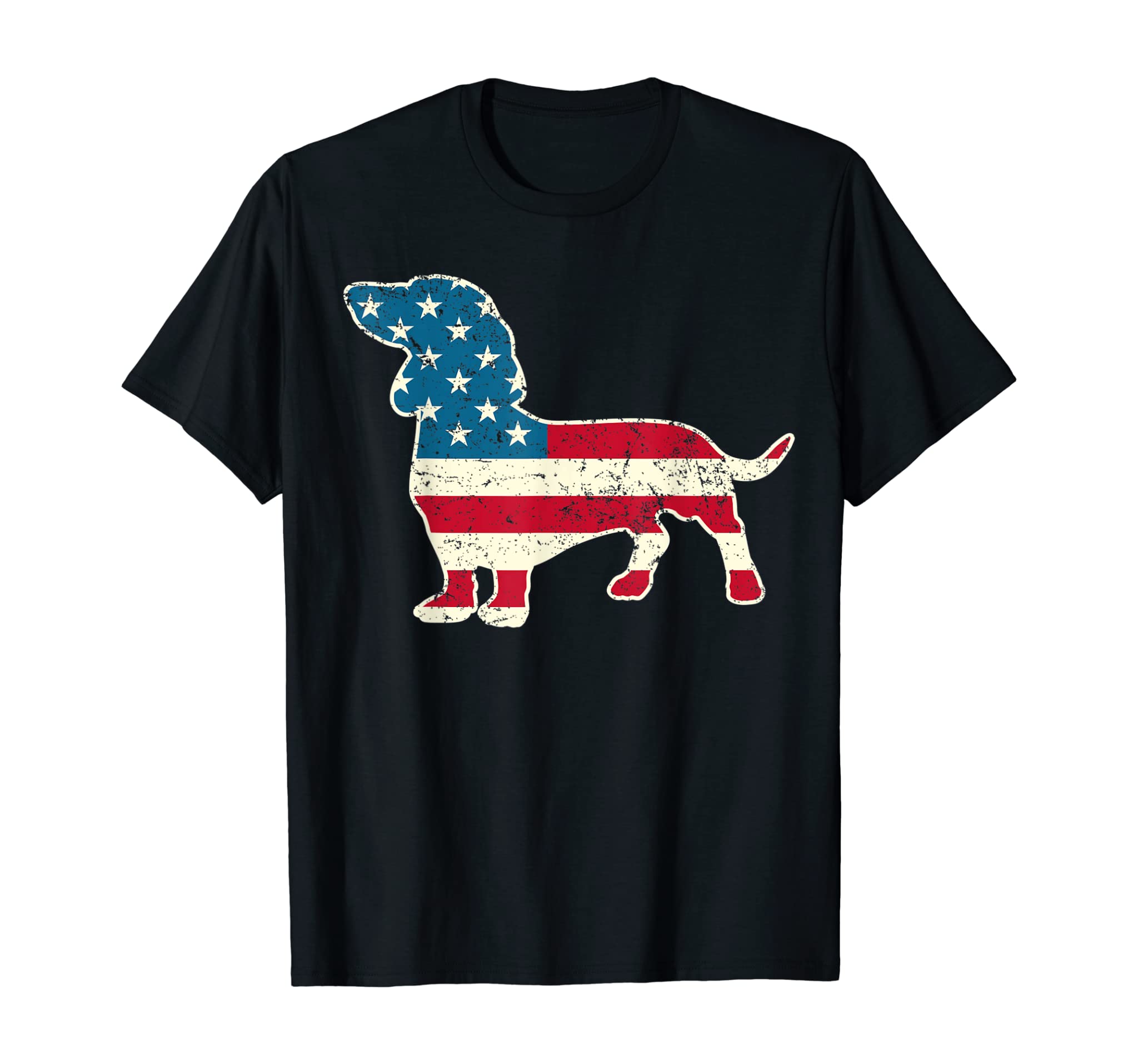 Dachshund 4th of July Dog Lover Gift Men Women American Flag T-Shirt