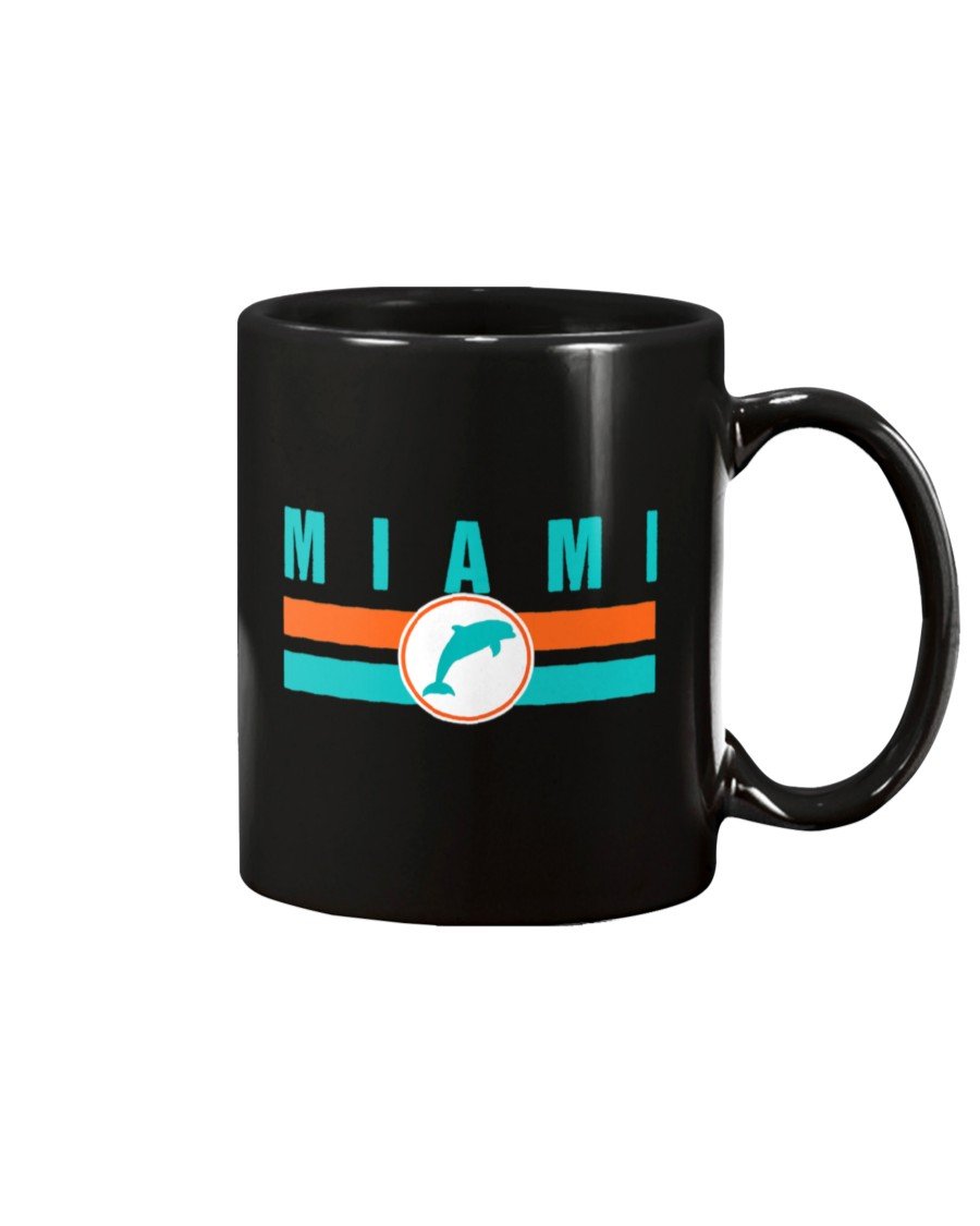 Mia Miami Local Standard Mia Retro Dolphin Miami Fl Classic Black Mugs