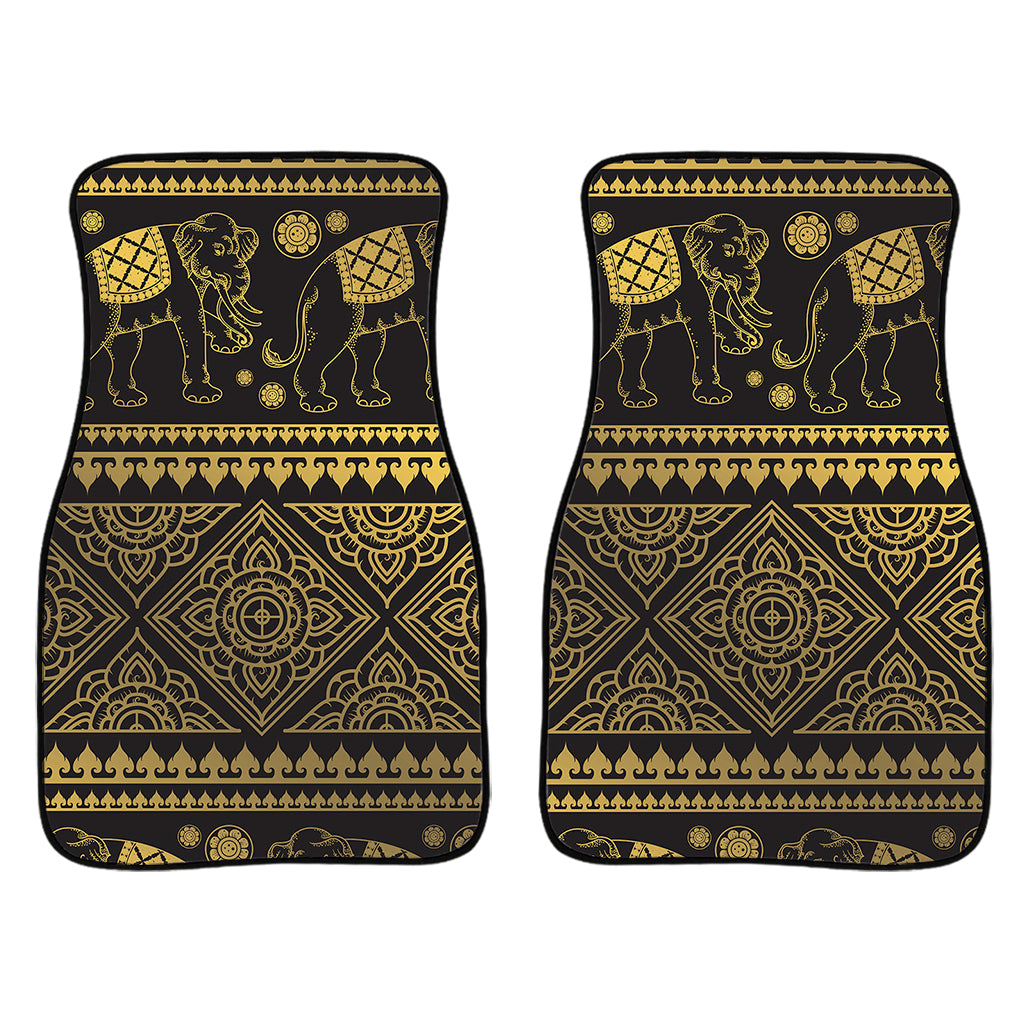 Ethnic Thai Elephant Pattern Print Front Car Floor Mats