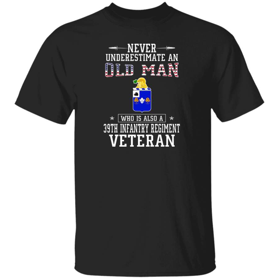 Never Underestimate a 39th Infantry Regiment Veteran T-Shirt Veterans Day Christmas Gift Mug