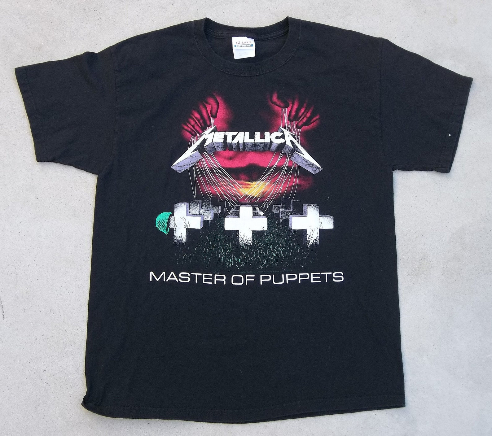 Vintage T Shirt Metallica Master Of Puppets 2000S Metal Distressed Faded Black Worn In Heavy Metal Band