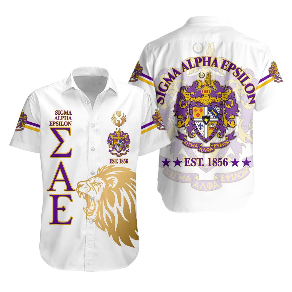 Sigma Alpha Epsilon Sae Hawaiian Shirt Simple Style – White Lion Ver Lt8