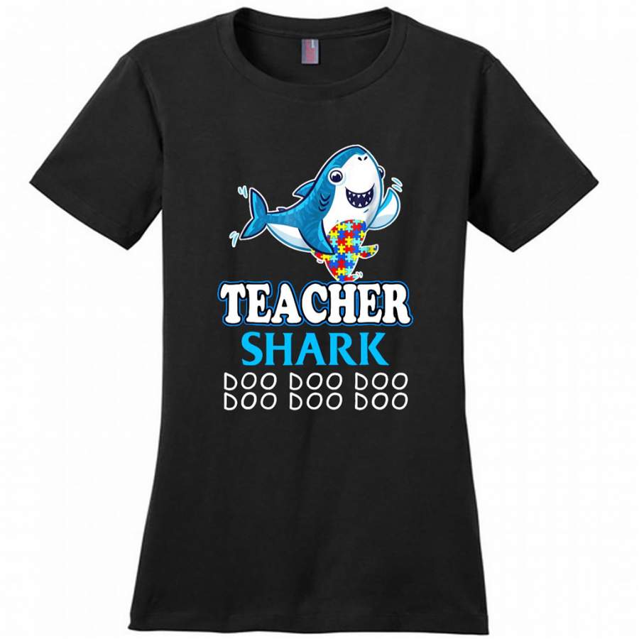 Autism Teacher Shark Funny Proud Appreciation Day Gift – District Made Woman Shirt