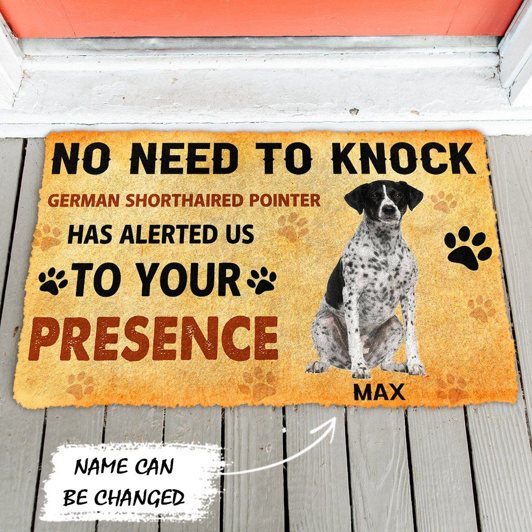 3D No Need To Knock German Shorthaired Pointers Dog Custom Name Doormat