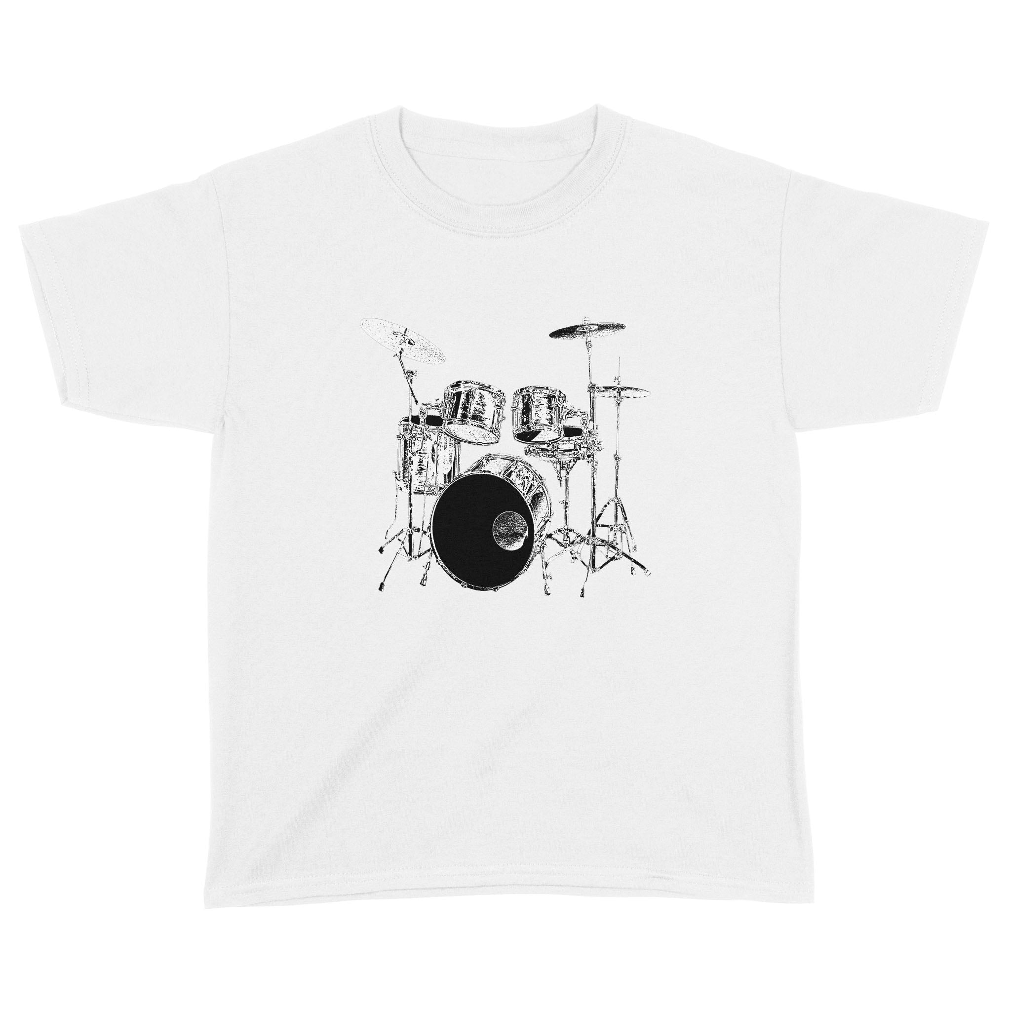 Drummer Vintage Drum Set Drumset Drummers Drumming Funny Shirt – Standard Youth T-shirt