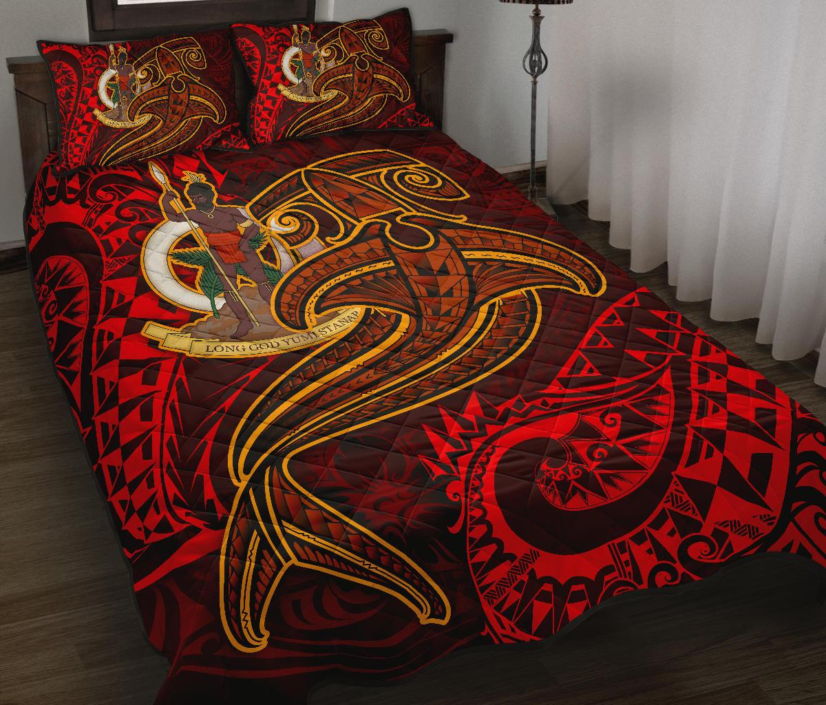 Vanuatu Polynesian Quilt Bed Set – Red Shark Polynesian Tattoo