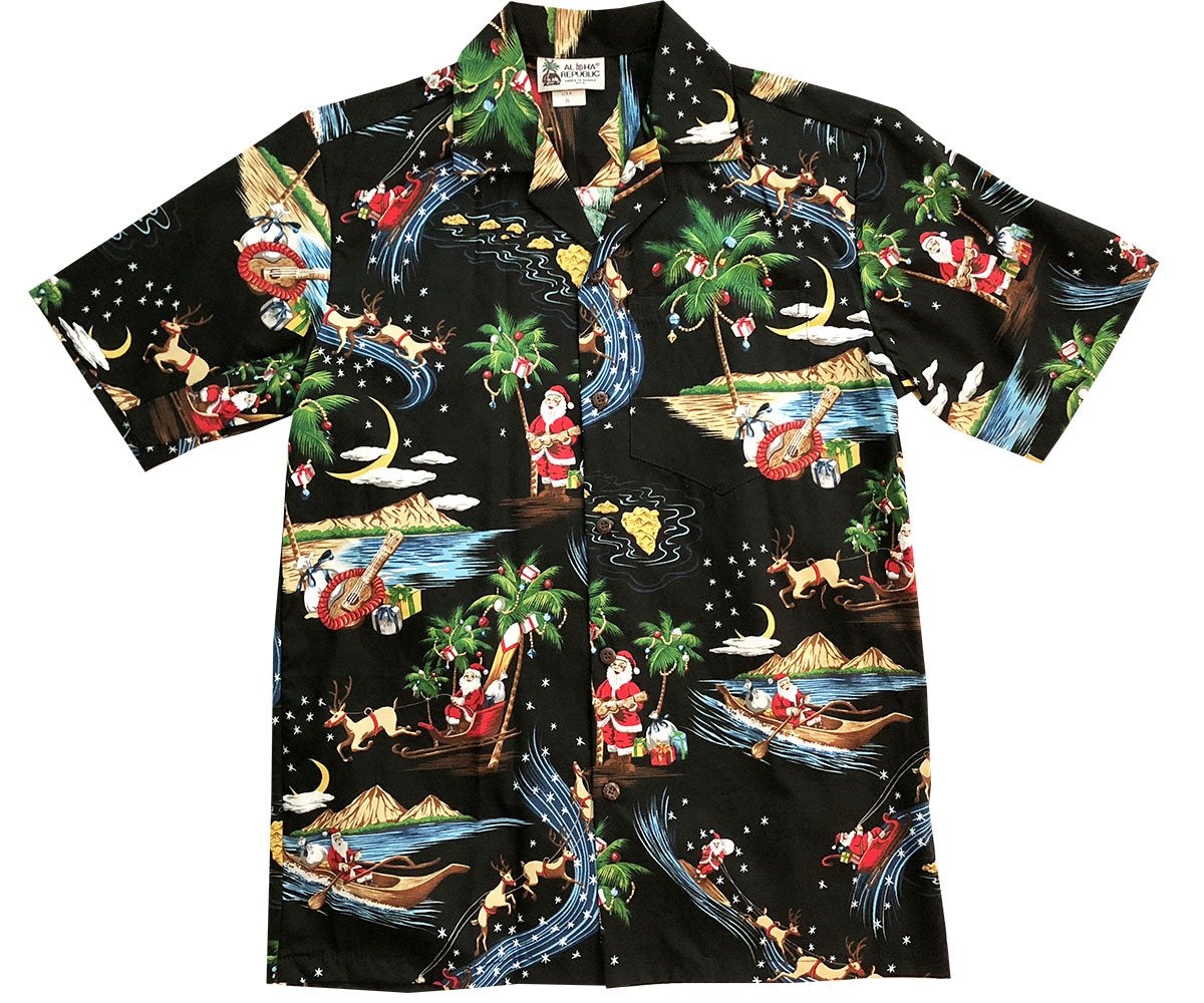 Hawaii Delivery Black Aloha Shirt Ha24911