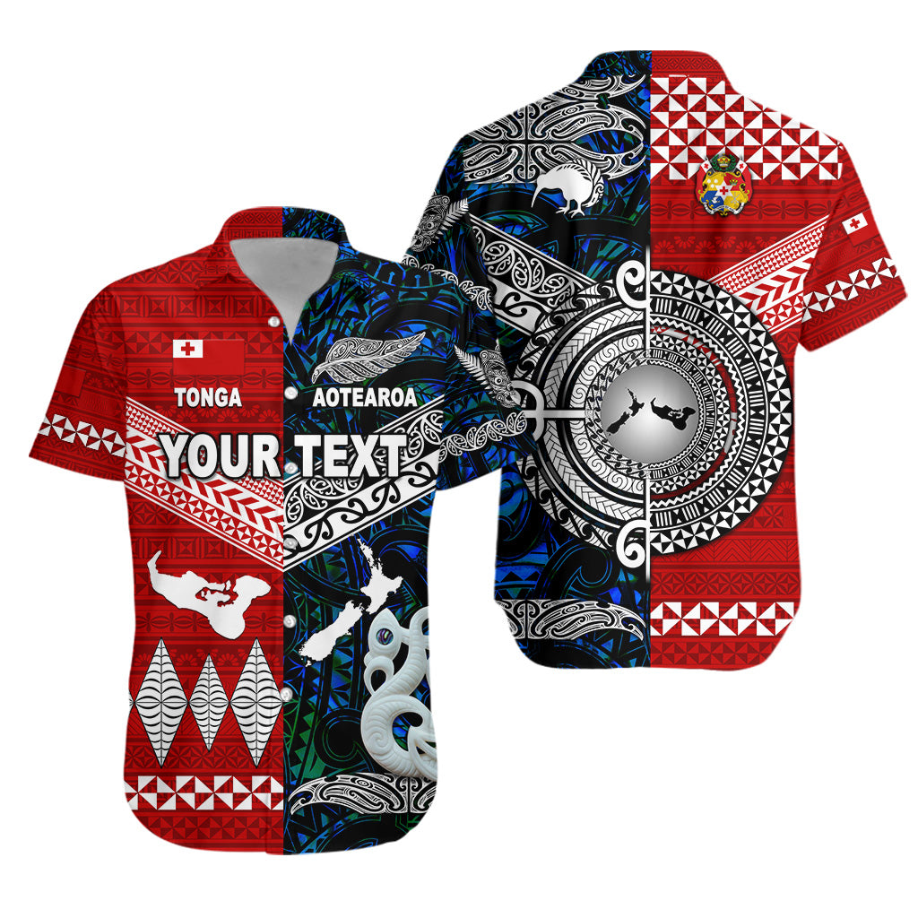 (Custom Personalised) New Zealand Maori Aotearoa Tonga Polynesian Together Hawaiian Shirt – Blue Lt8