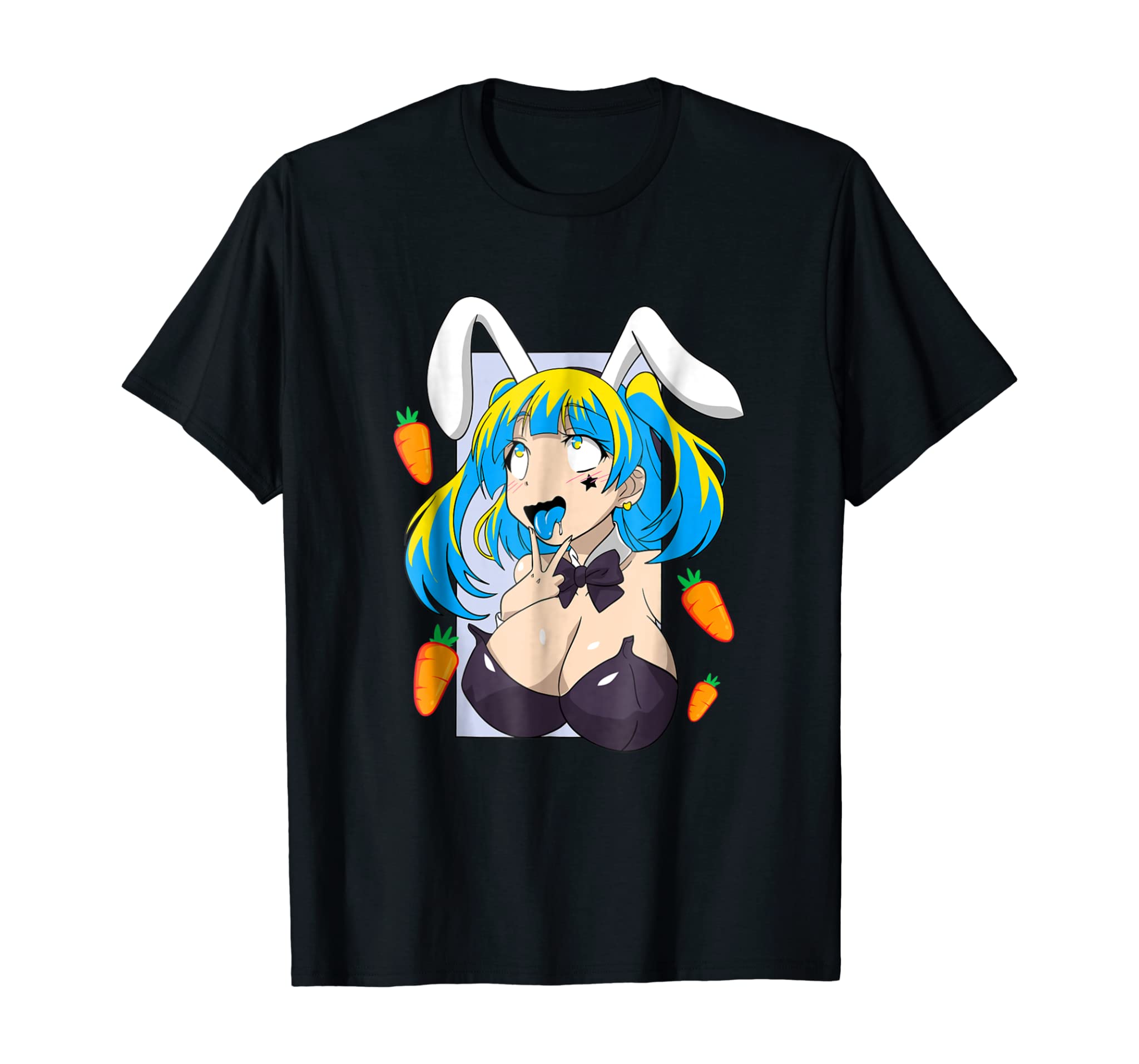 Ahegao Shirt Anime Face Rabbit Cosplay Lewd Tees