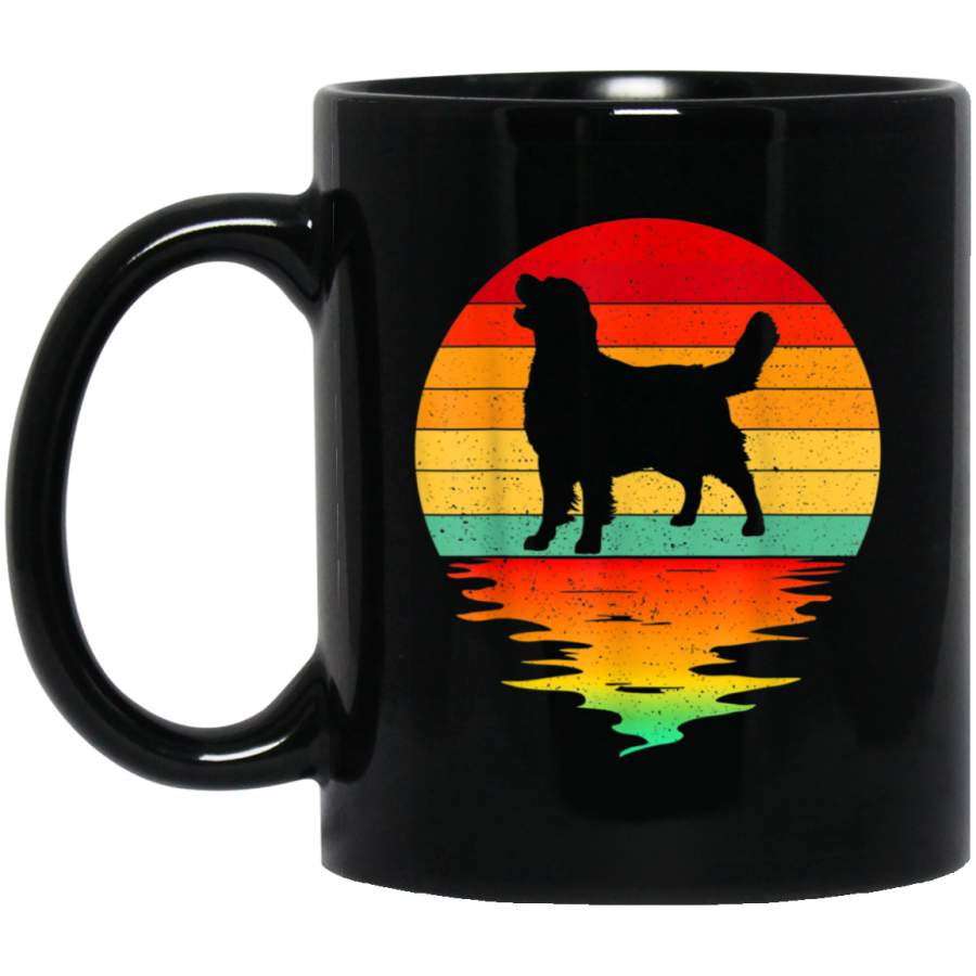 Vintage Retro Sunset Golden Retriever Dog Lover Silhouette Mug