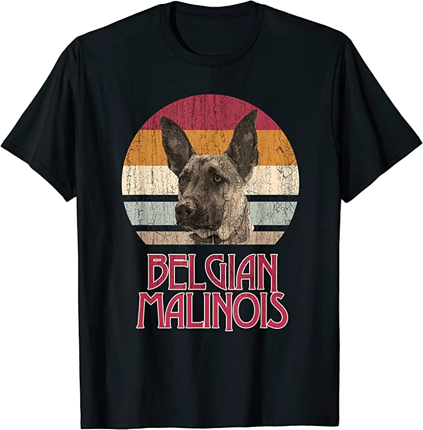 Belgian Malinois Retro Vintage Distressed Maligator Dog T-Shirt