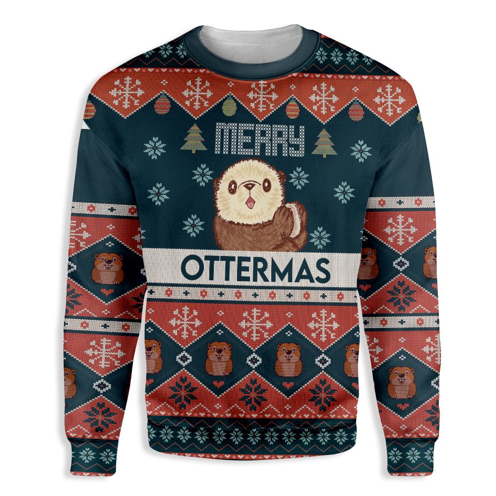 Ugly Christmas Merry Otter – Mas Ez12 1410 All Over Print Sweatshirt