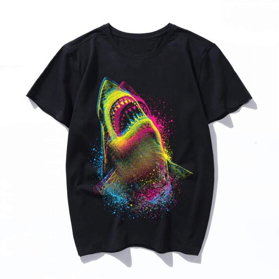 cmyk shark t shirt t shirt women men kawaii t-shirt womens mens short sleeve t shirts graphic Printed tees harajuku girls black tops