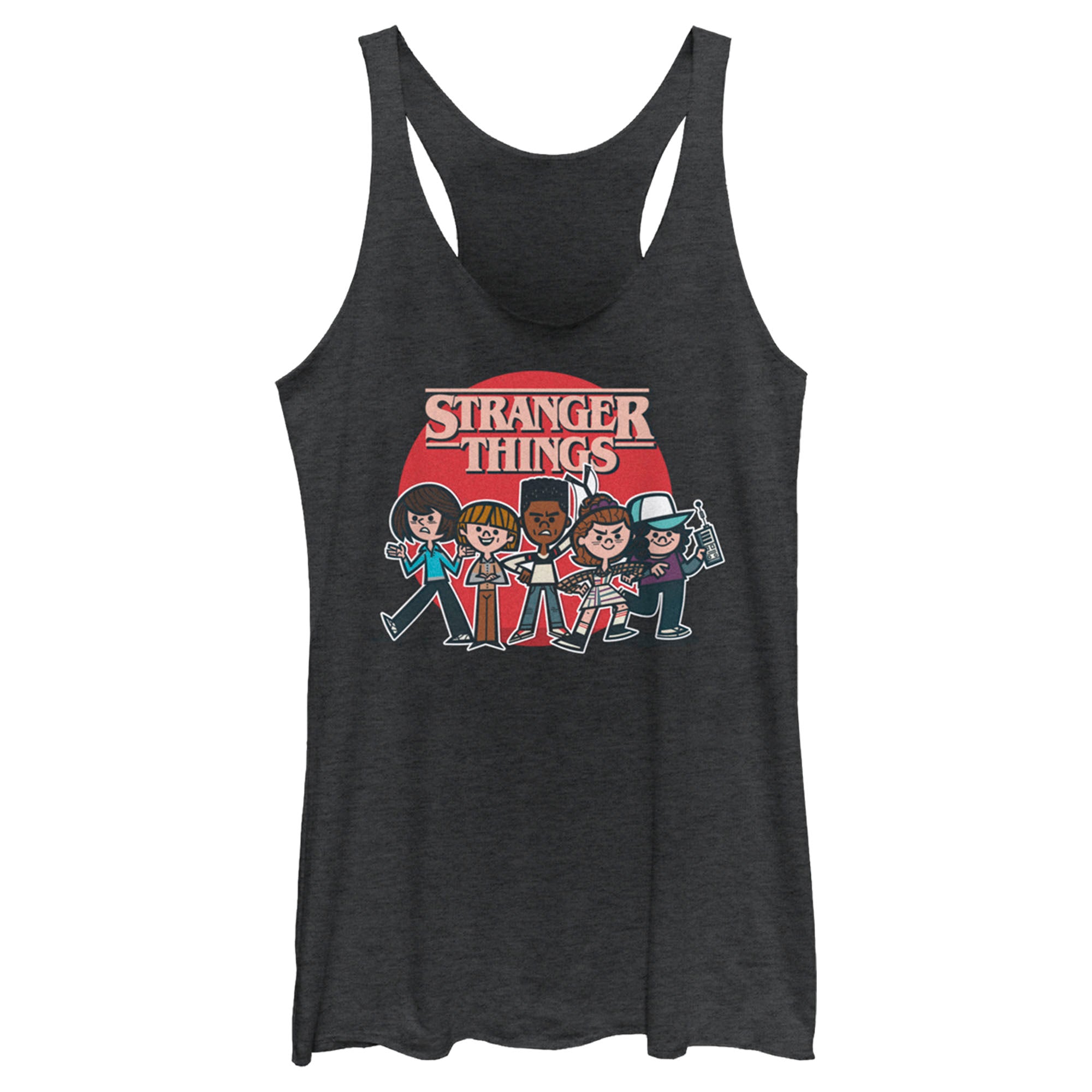 Women’S Stranger Things Cartoon Gang Racerback Tank Top