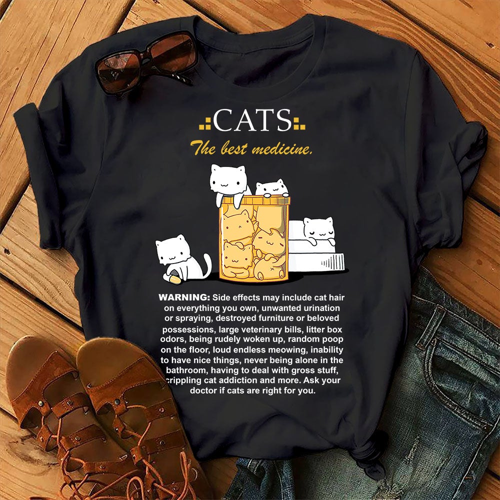 Cats The Best Medicine Funny Cat Kitten Graphic Unisex T Shirt, Sweatshirt, Hoodie Size S – 5XL