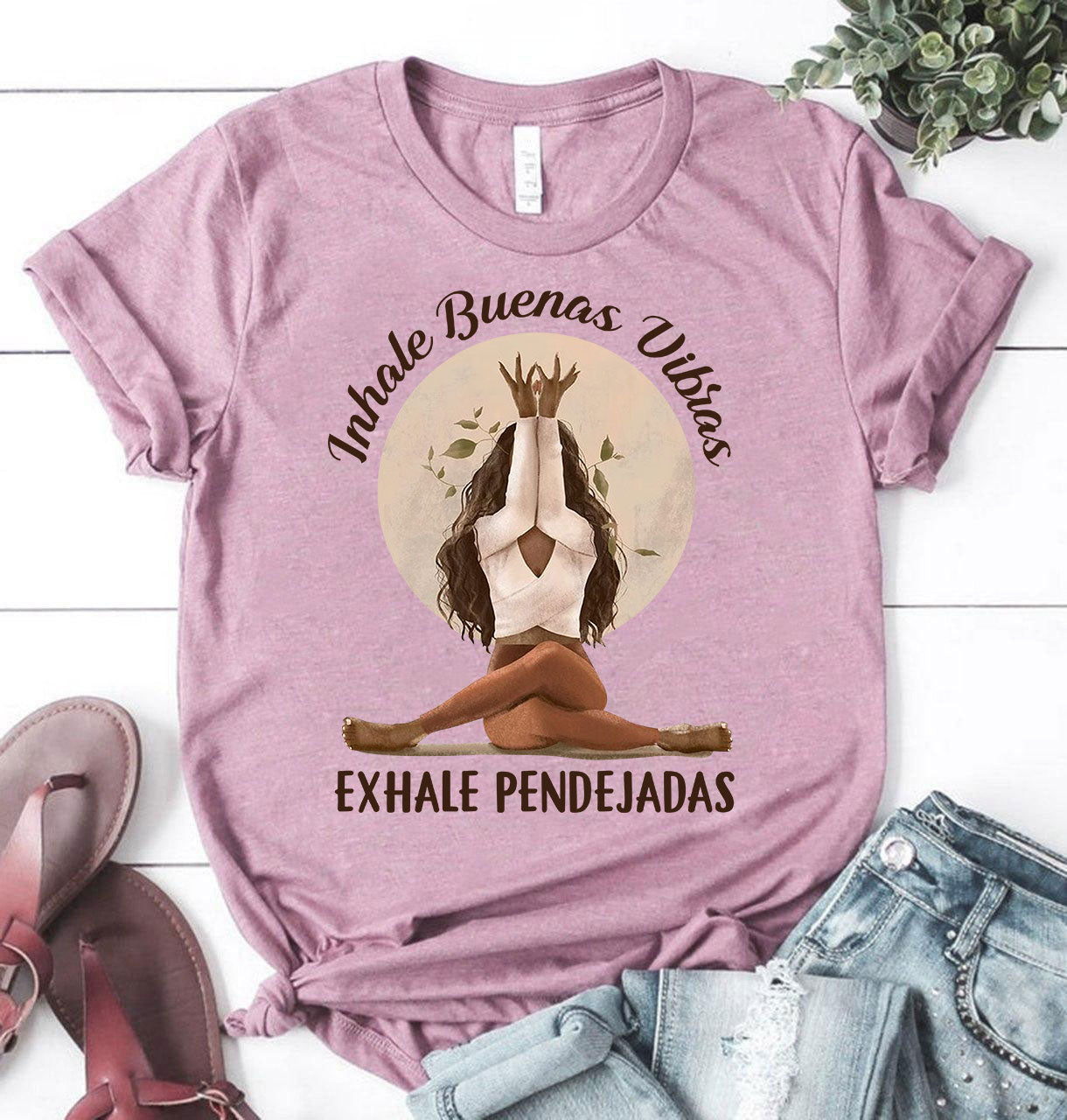 Yoga Gift For Yoga Lover Yoga Namaste Inhale Buenas Vibras Exhale Pendejadas Shirt For Yoga Girl Stuff T Shirt Nhd