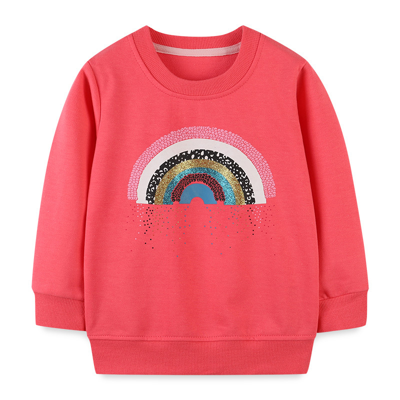 2022 New Winter Clothes Unisex Hoodies Cartoon Rainbow Sweatshirt for Boys & Girls Kids Fashion Long Sleeve O-Neck Pullover Top alx