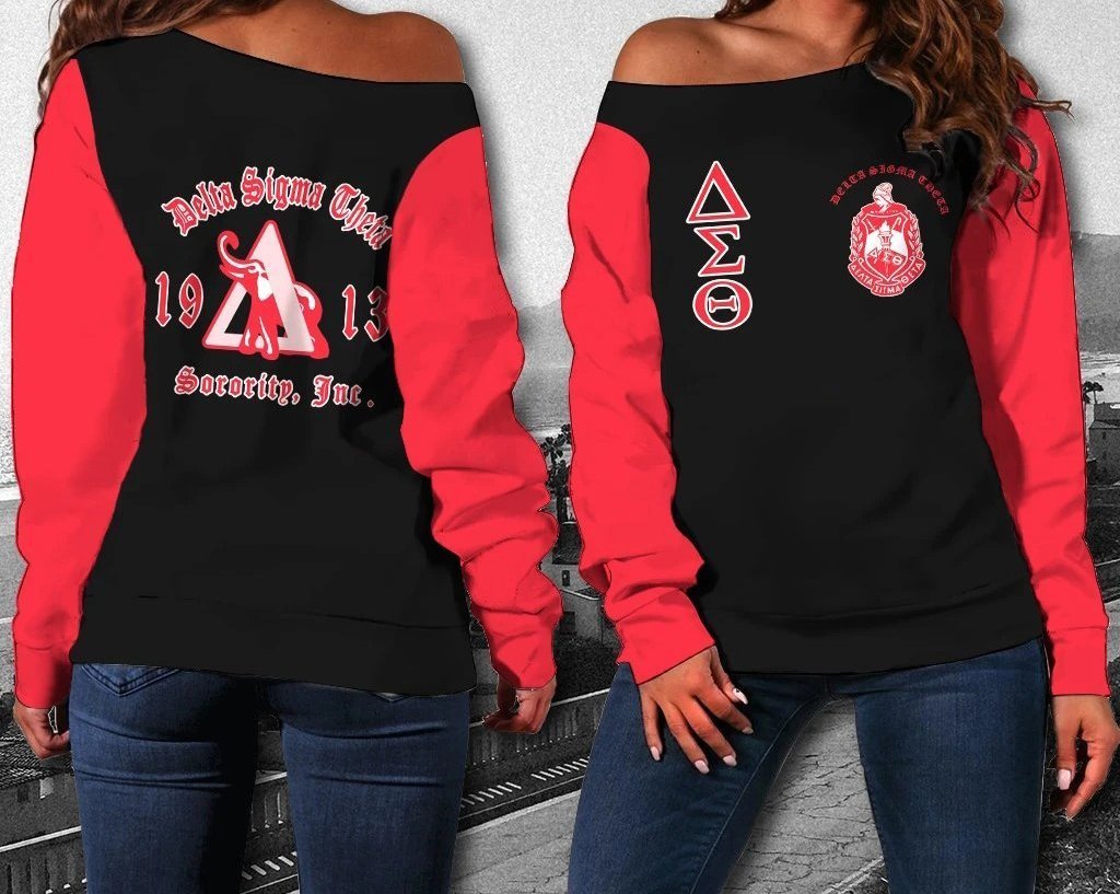 Greek Life Sweatshirt – Elephant Delta Sigma Theta 1913 Women Off Shoulder J5