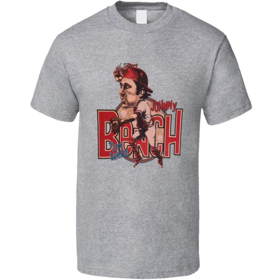 Johnny Bench Cincinnati Catcher Baseball Retro Caricature T Shirt