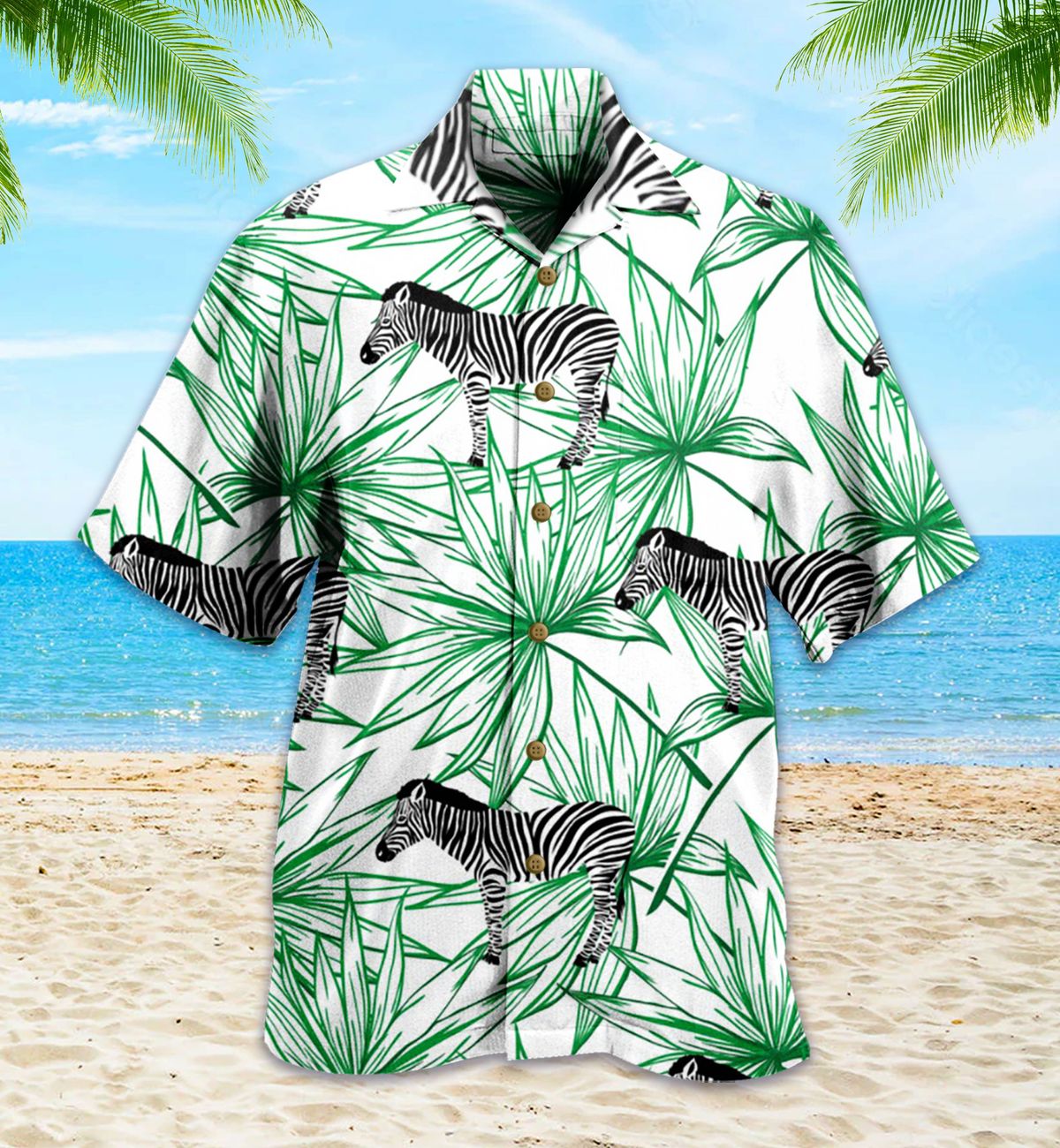 Wild Animal Zebra White Hawaii Shirt 1 Ha90214