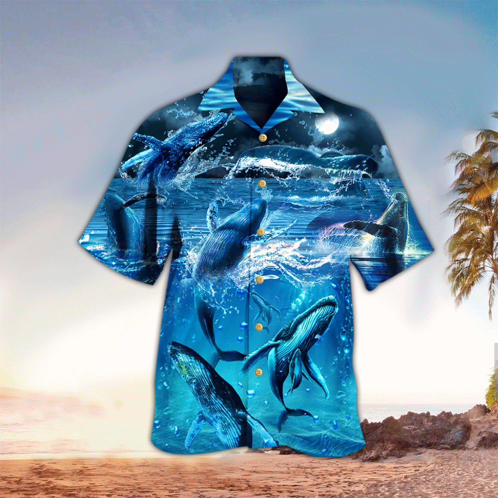 Whale Aloha Hawaii Shirt, Perfect Hawaiian Shirt For Whale Lover Summer Gifts