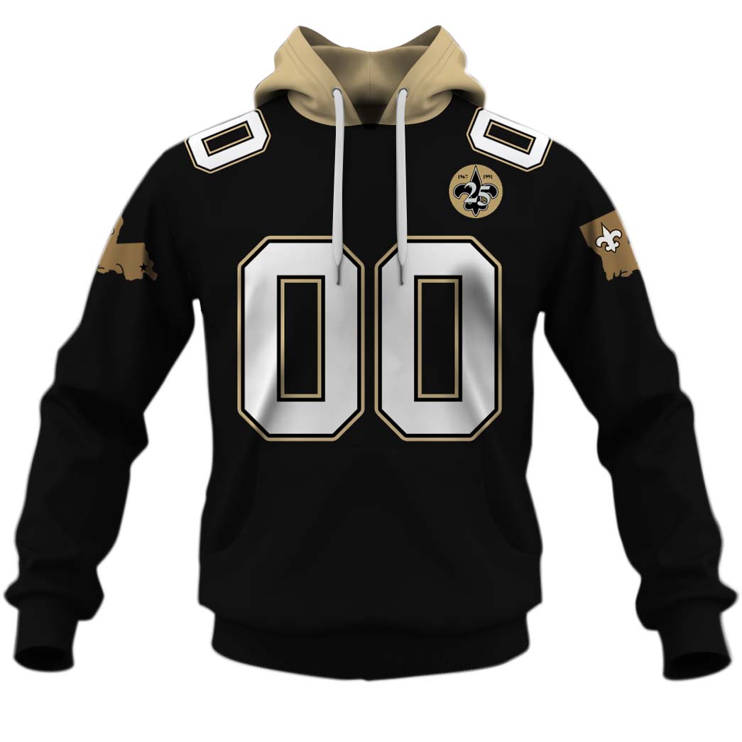 Personalized New Orleans Saints 1991 Vintage Throwback Away Jersey Personalize Hoodie