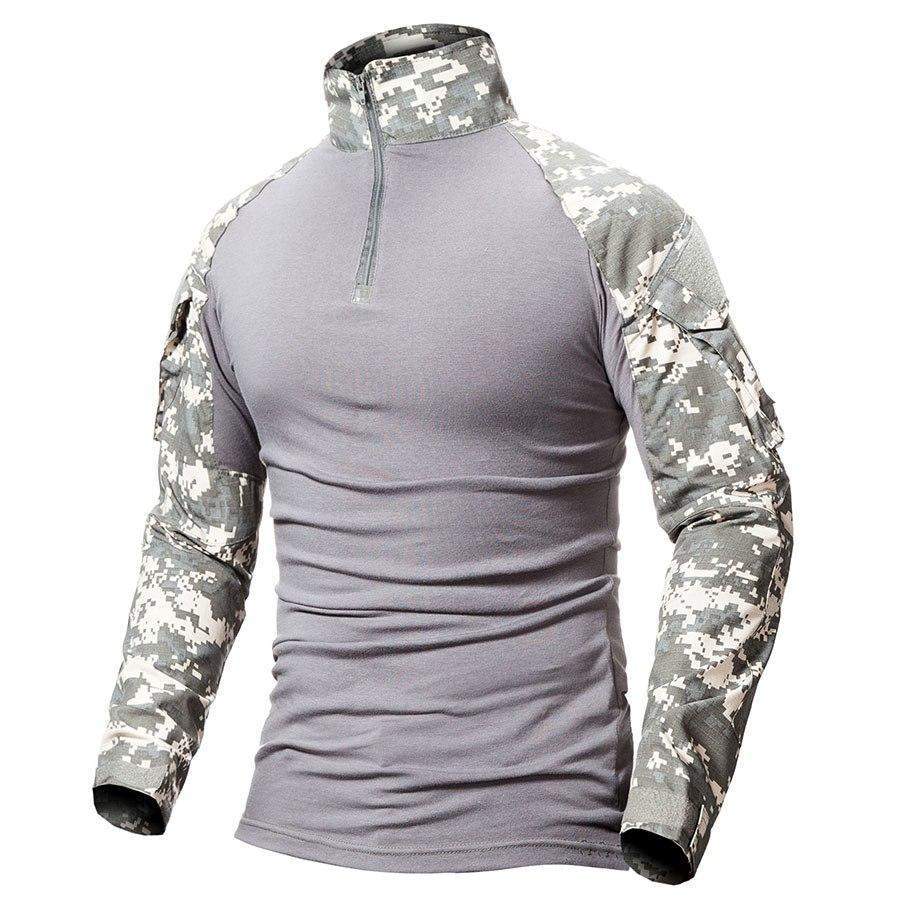 ReFire Gear Camouflage T-Shirt Military Army Combat T Shirt Men Long Sleeve US RU Soldiers Tactical T Shirt Multicam Camo Tops