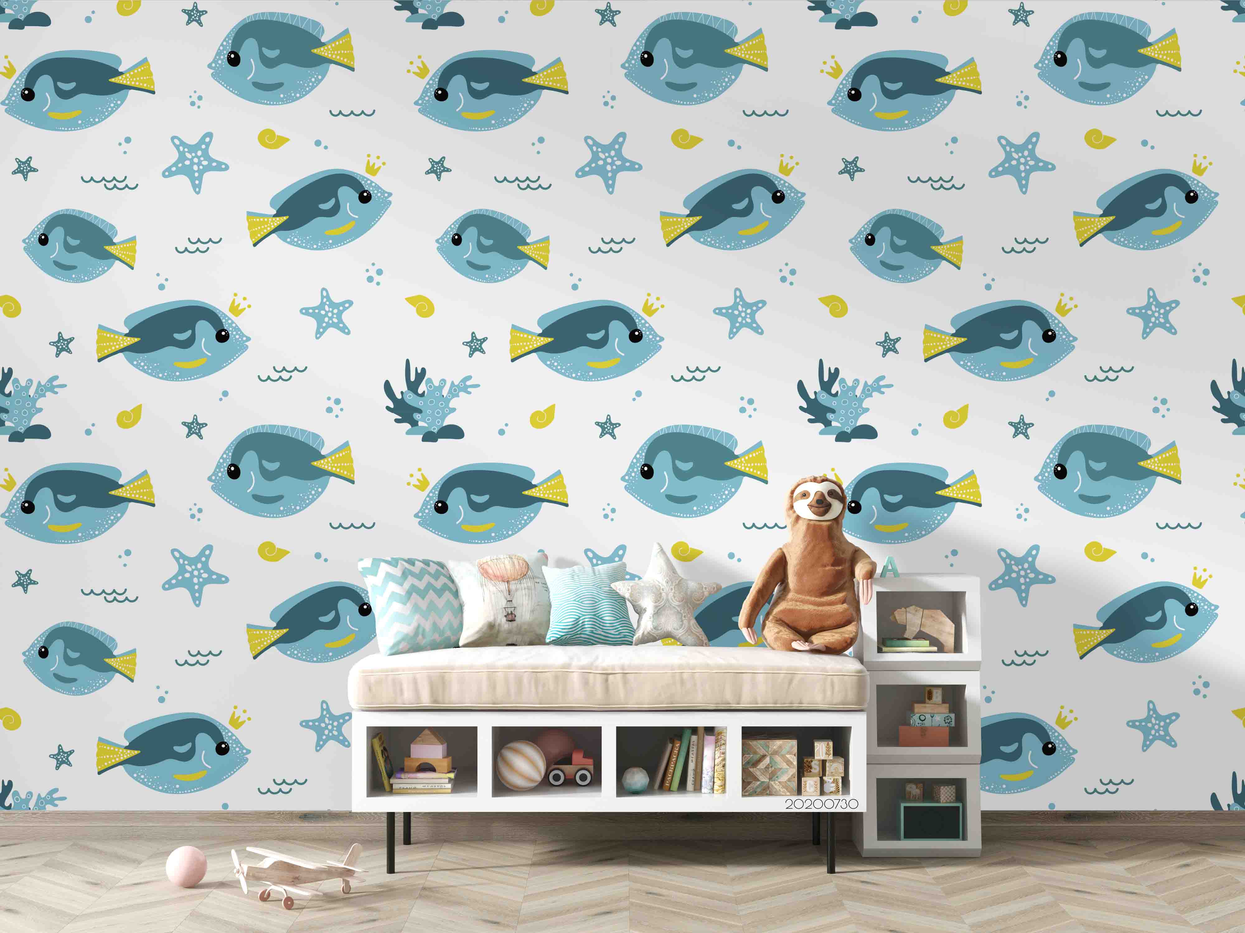 3D Cartoon Sea World Animal Wall Mural Wallpaper Lxl 350