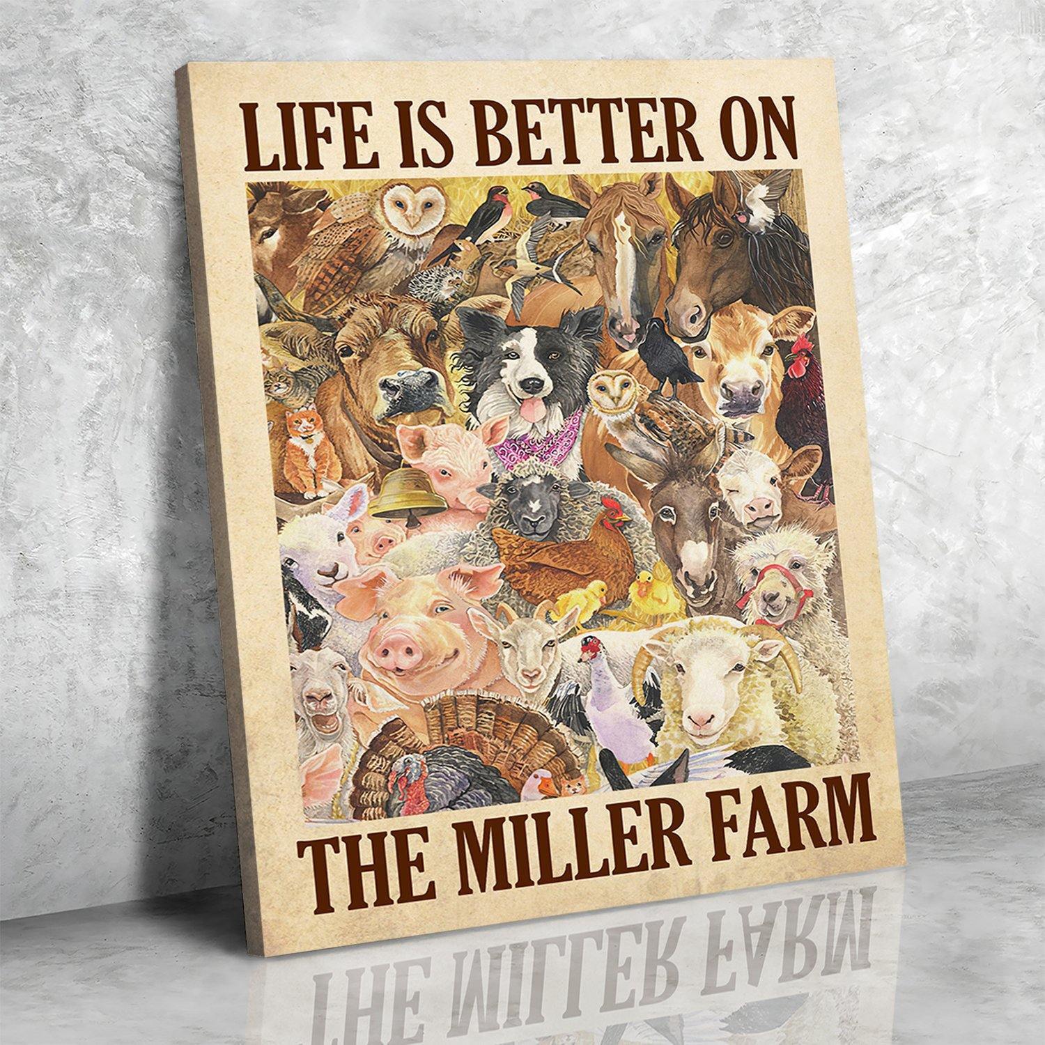 [Personalized Name] Life Is Better On The Farm – Gift For Family, Home Decor – Matte Canvas, Canvas Prints