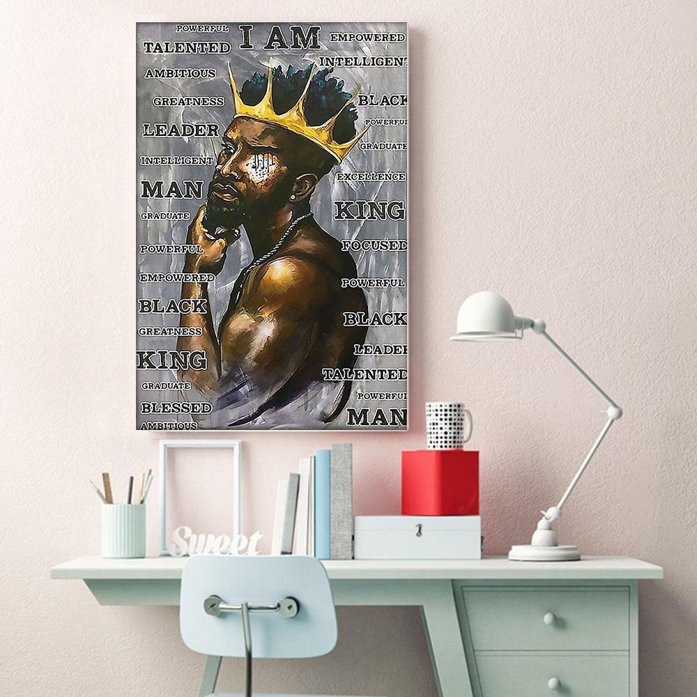 Black African Canvas Art Prints Graphic Afrocentric Poster Afro Girl Afro Man Alluring Canvas Wall Decor