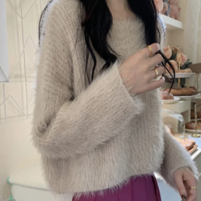 2021 New Loose and Thin Outer Wearing Short Sweater Top alx