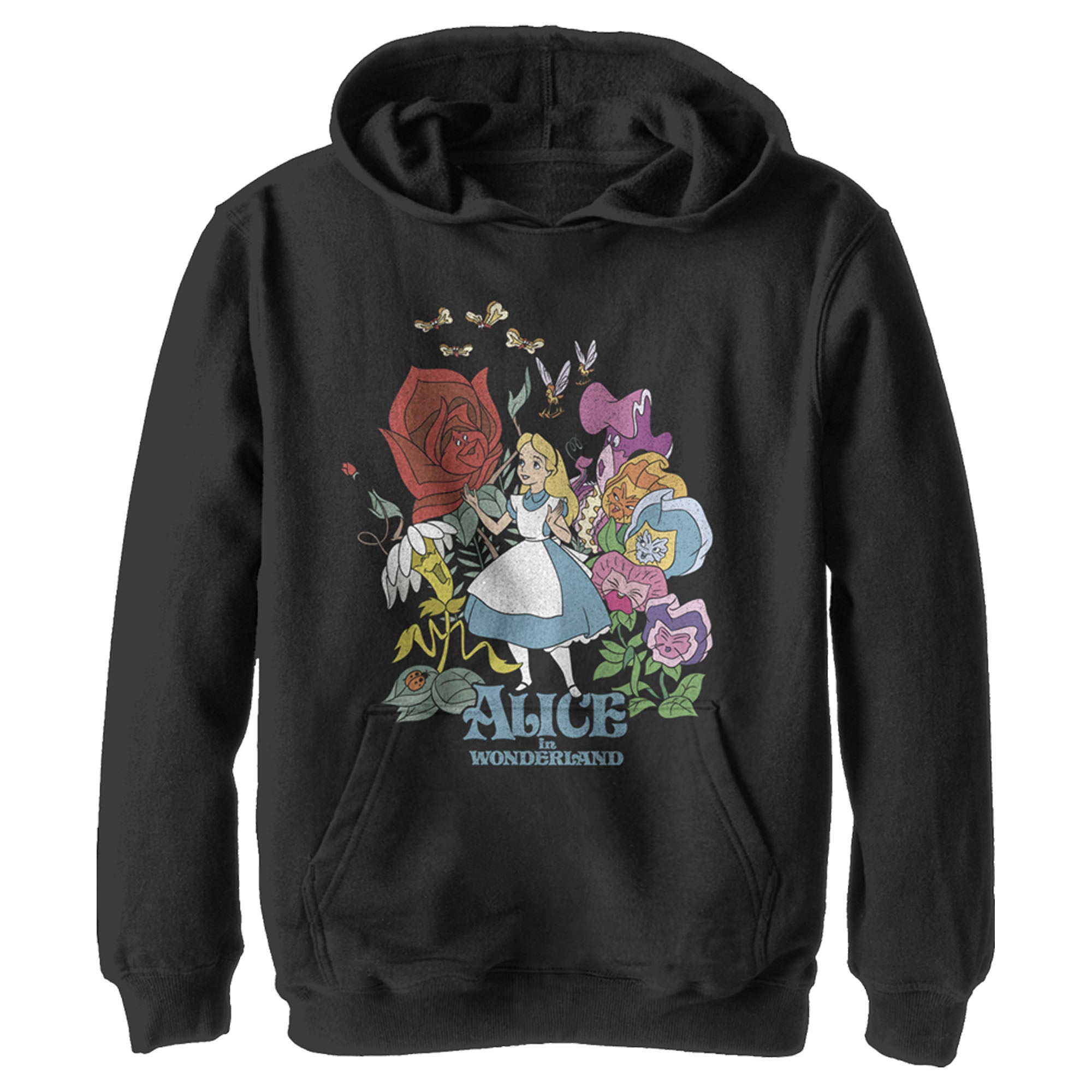 Boy’S Alice In Wonderland Alice And The Talking Flowers Pull Over Hoodie