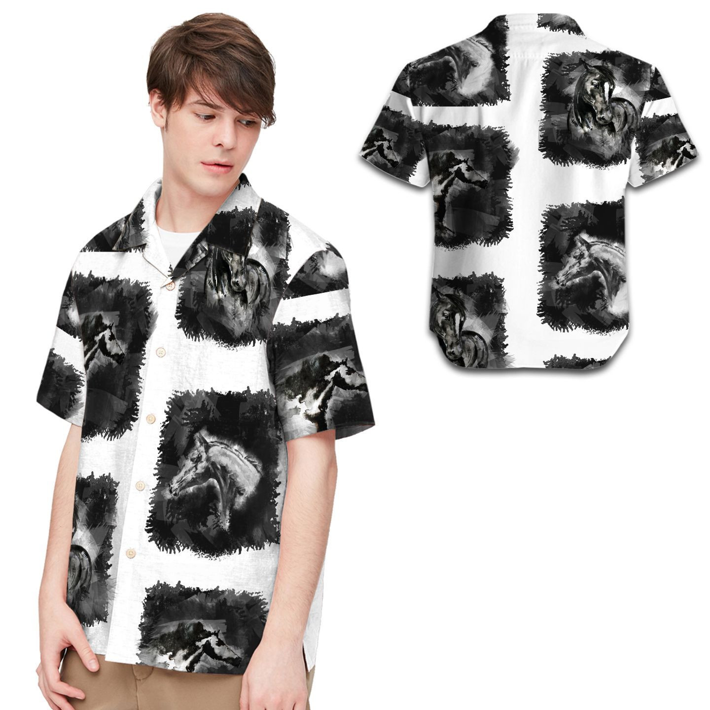 Vintage Retro Horse Men Hawaiian Shirt For Animal Lovers In This Summer – Gift For Horse Lovers