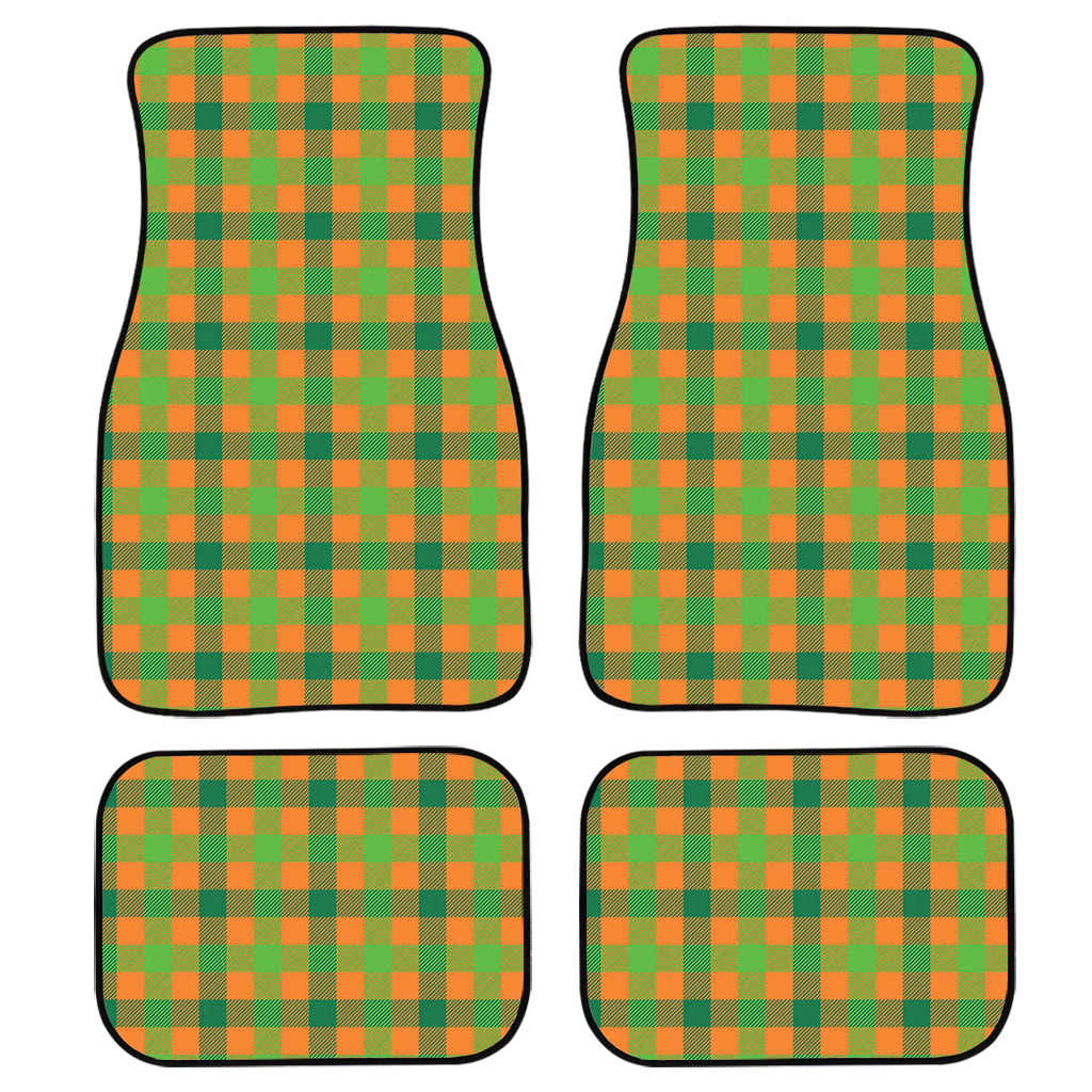 Shamrock Plaid Saint Patrick’S Day Print Front And Back Car Floor Mats, Front Car Mat