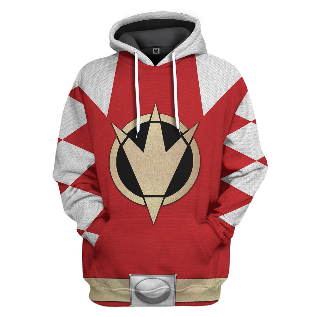 3D Power Ranger Dino Thunder Red Custom Tshirt Hoodie Apparel