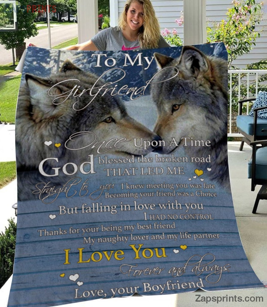 Gift For Girlfriend – To My Girlfriend – Wolf – I Love You – Boyfriend Gift To Girlfriend – Blanket