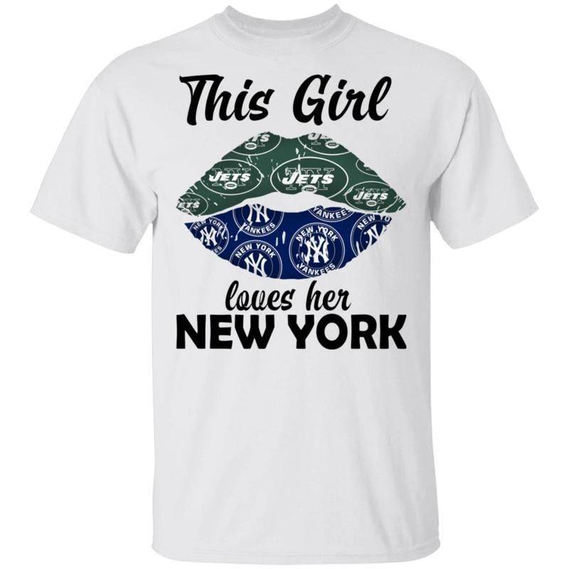 This Girl Loves Her New York Jets And Yankees Shirt Cool Gift Va09