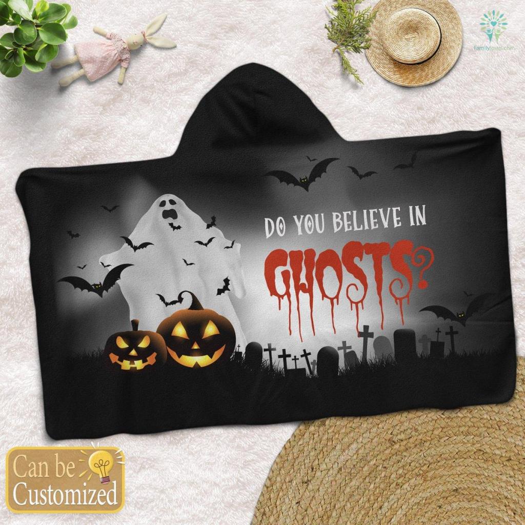 Do You Believe In Ghosts Halloween Hooded Blanket