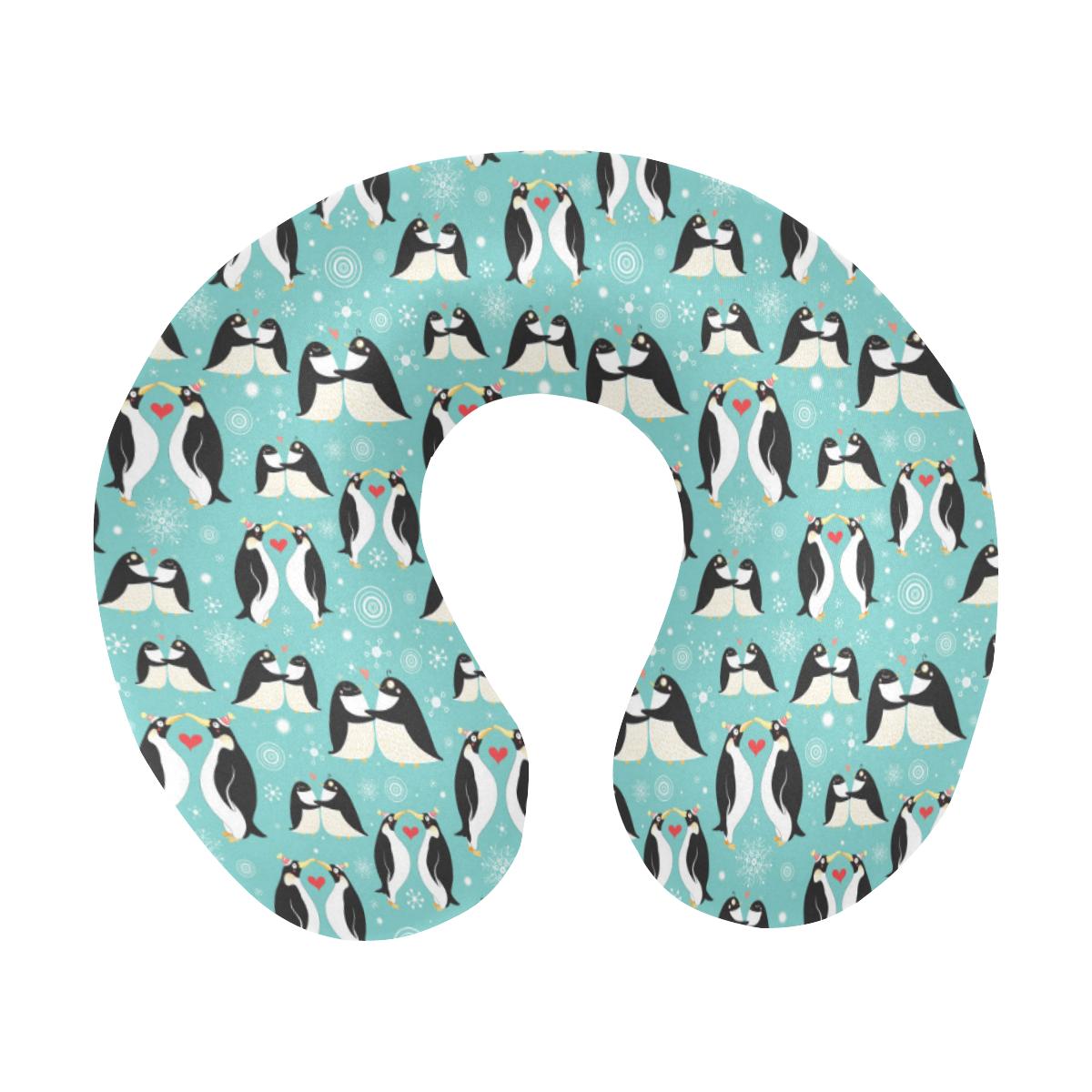 Penguin Love Print U-Shaped Travel Neck Pillow