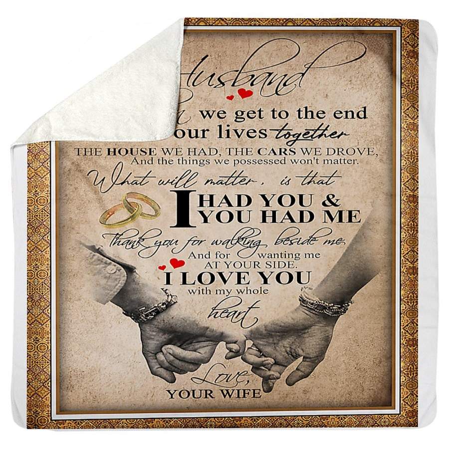 To My Husband Love From Your Loving Wife Gift Marriage Anniversary Sherpa Blanket