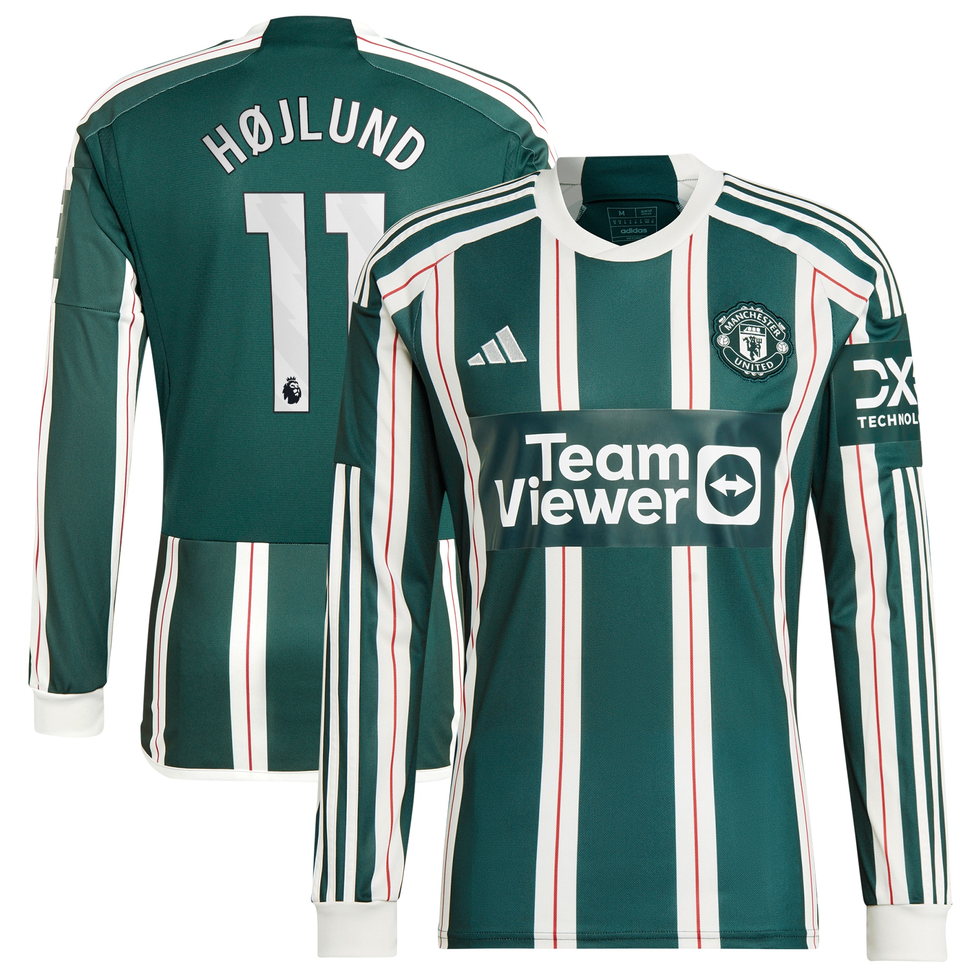 Rasmus Højlund Manchester United 2023/24 Away Replica Long Sleeve Player Jersey  Green