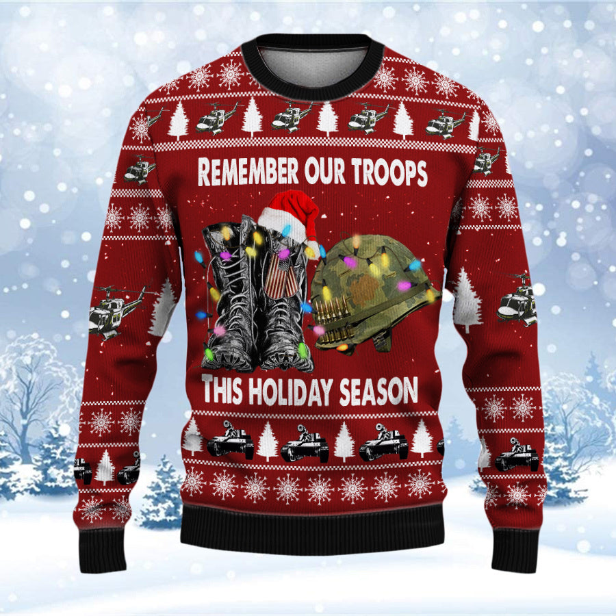 Armed Forces Army Navy Usmc Marine Air Forces Veteran Military Soldier Ugly Sweater