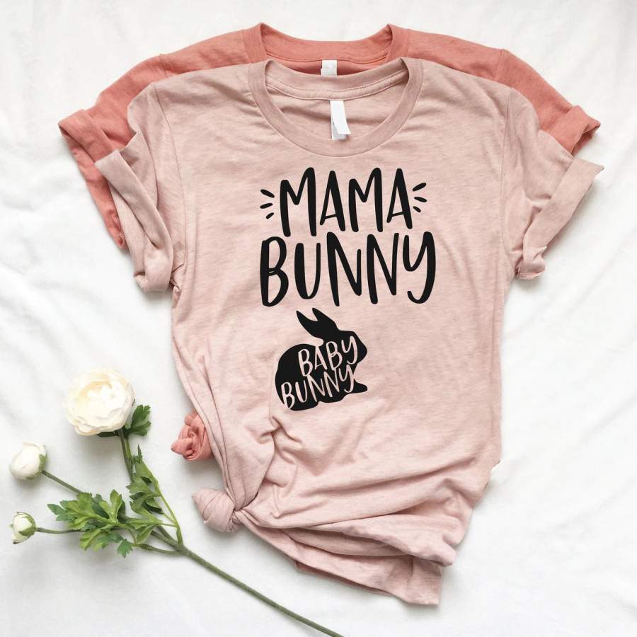 Family Panda Mama bunny pregnancy announcement easter shirt GST