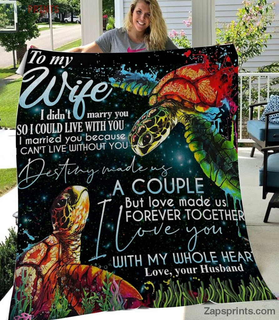 Gift For Wife – To My Wife – Turtle – Destiny Made Us A Couple – Blanket