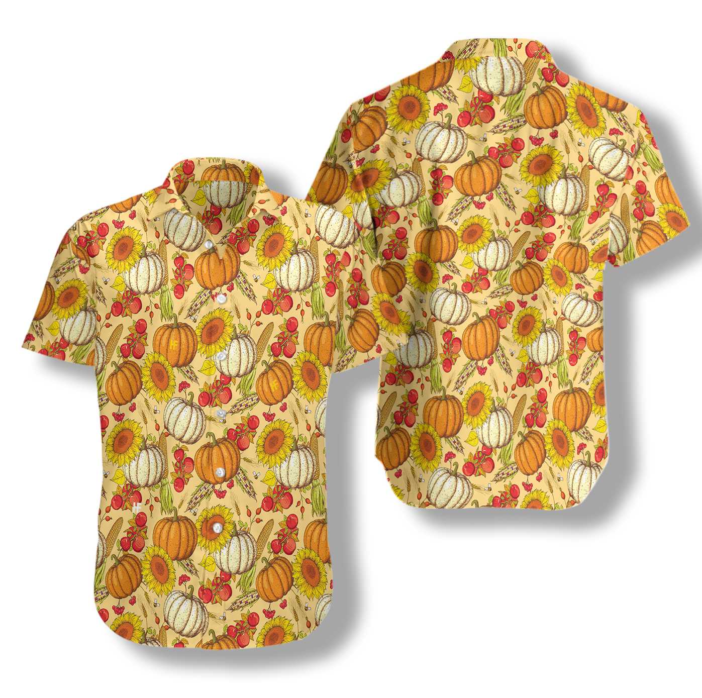 Colorful Hand Drawn Thanksgiving Pattern Hawaii Shirt Ha30727