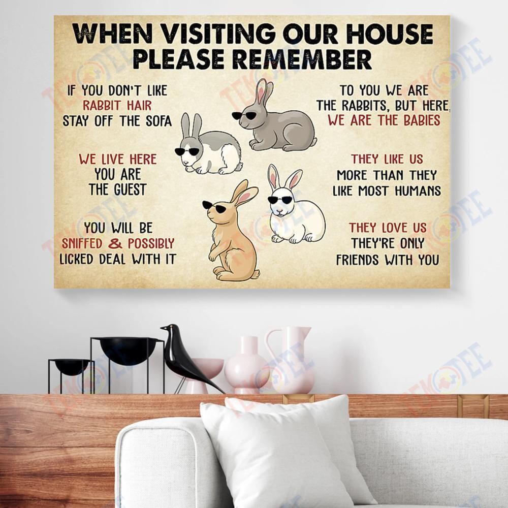 Canvas Art Prints When Visiting Our House Please Remember Rabbit Horizontal Canvas Wall Art Elegant Ready To Hang Canvas Wall Art Decor