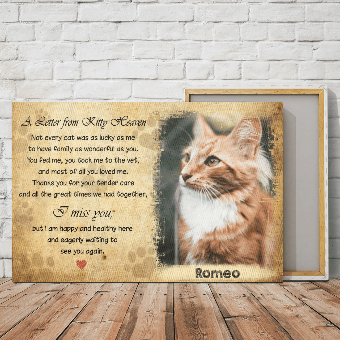 Animal Canvas- A Letter From Kitty Heaven – Canvas Wall Art