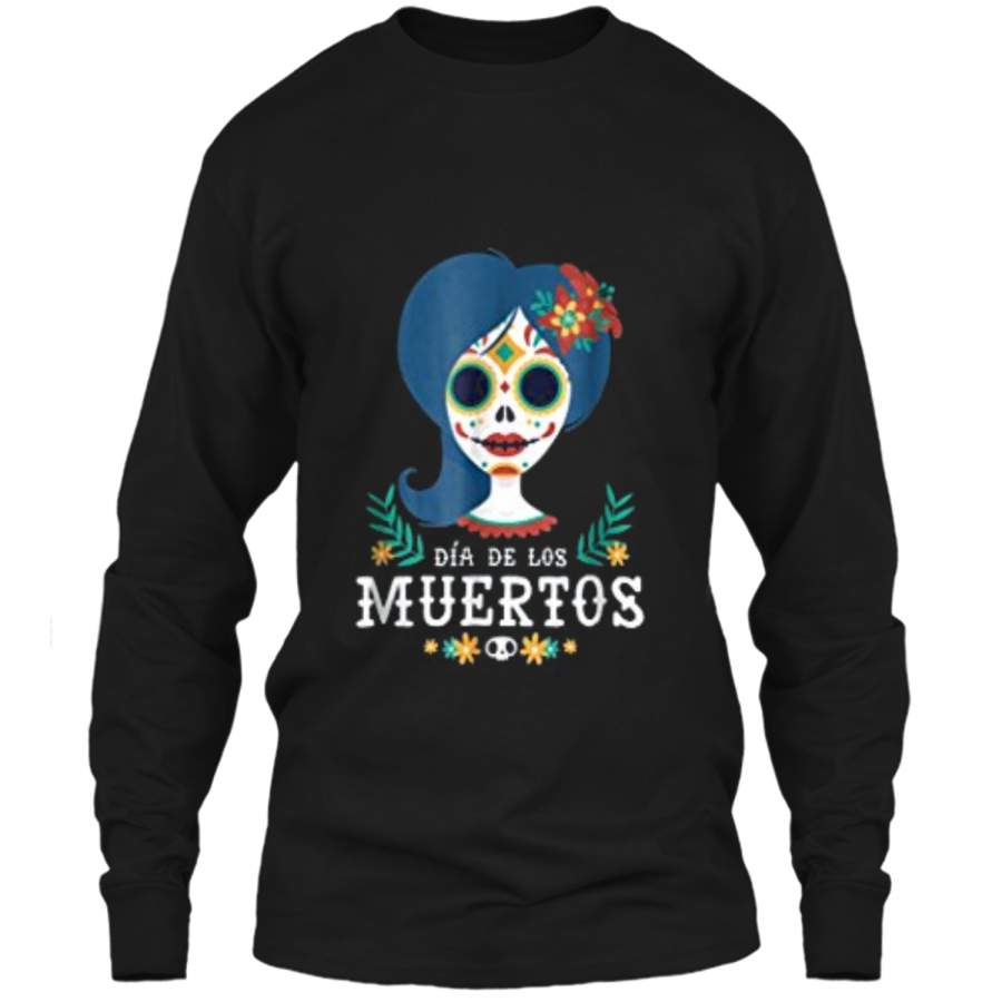 Sugar Skull Women Day of the Dead Dia de los Muertos  LS Ultra Cotton Tshirt